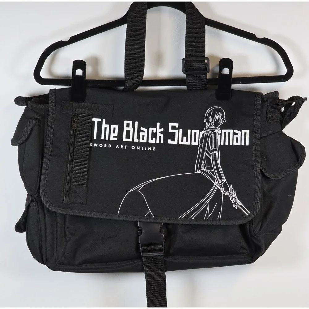 Sword Art Online Kirito Black Swordsman Anime Messenger Bag Cosplay Backpack